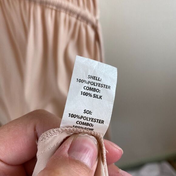 RAMY BROOK Silk Dress Sz M Pink Long Sleeve Romantic Flowy Sheer Coquette Boho - Picture 9 of 16